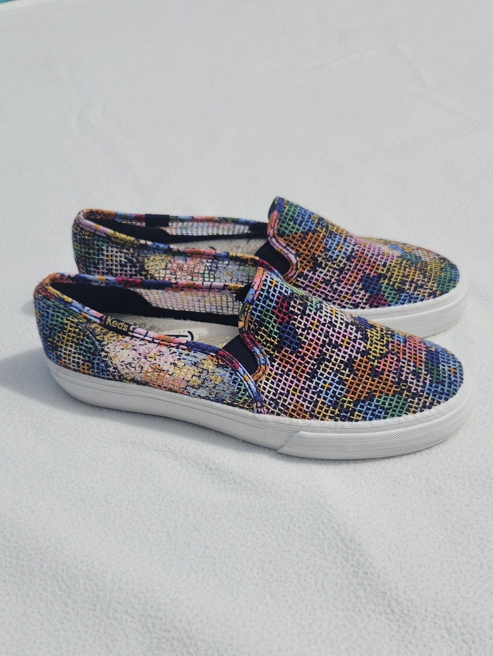 ​Keds x Rifle Paper Co. Slip On Canvas Floral Grid Tapestry Sneakers Sz 7